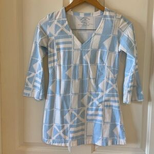 Mahi Gold Women Light Blue Long Sleeve T-Shirt Size XS 95% Cotton